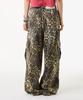 UNKNOWN PLANET Leopard Wide Cargo Pants Brown