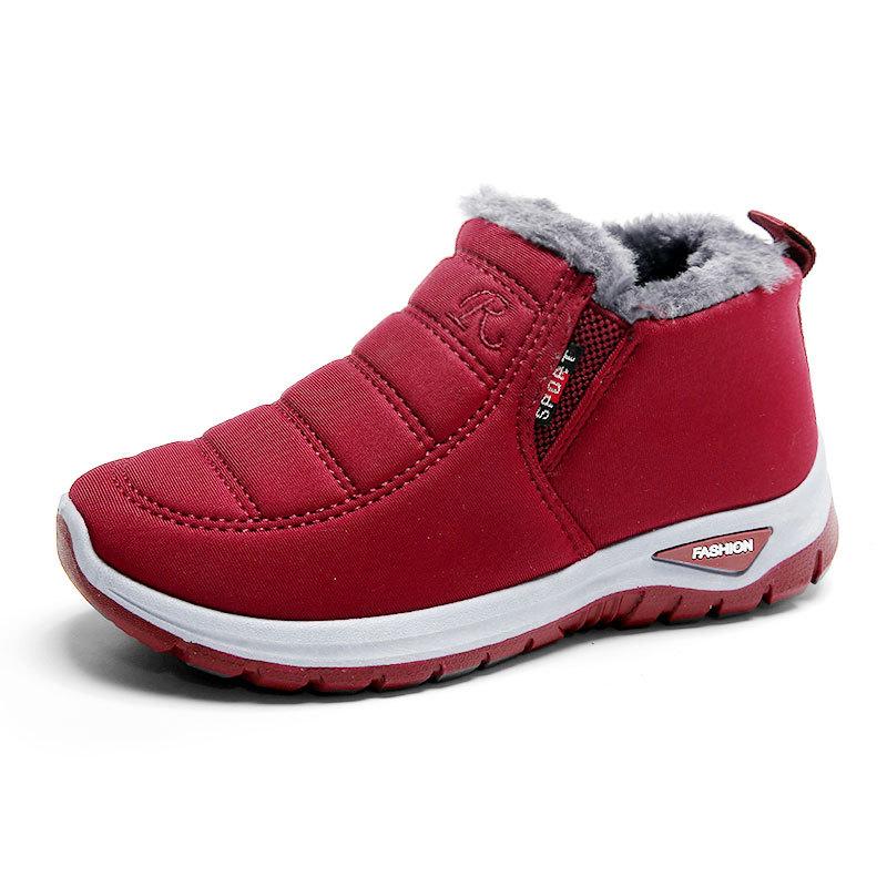 Men's and Women's Cotton Shoes with One Pedal, Piled and Thickened Warm Snow Boots, Medium and Old Low-top Short Cotton Boots
