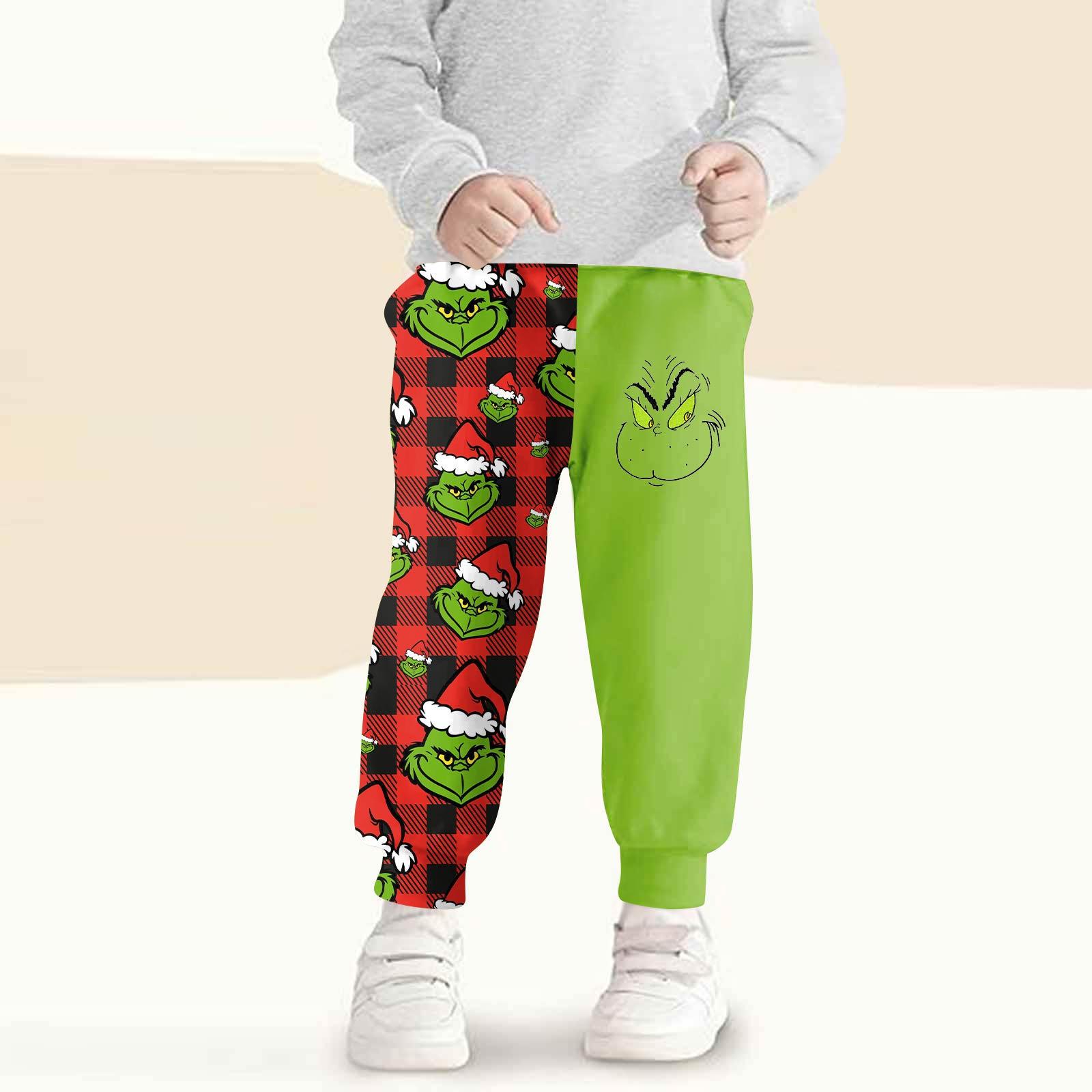 

Kids Fashion Christmas Print Loose-Fit Waistband Casual Sweatpants 150