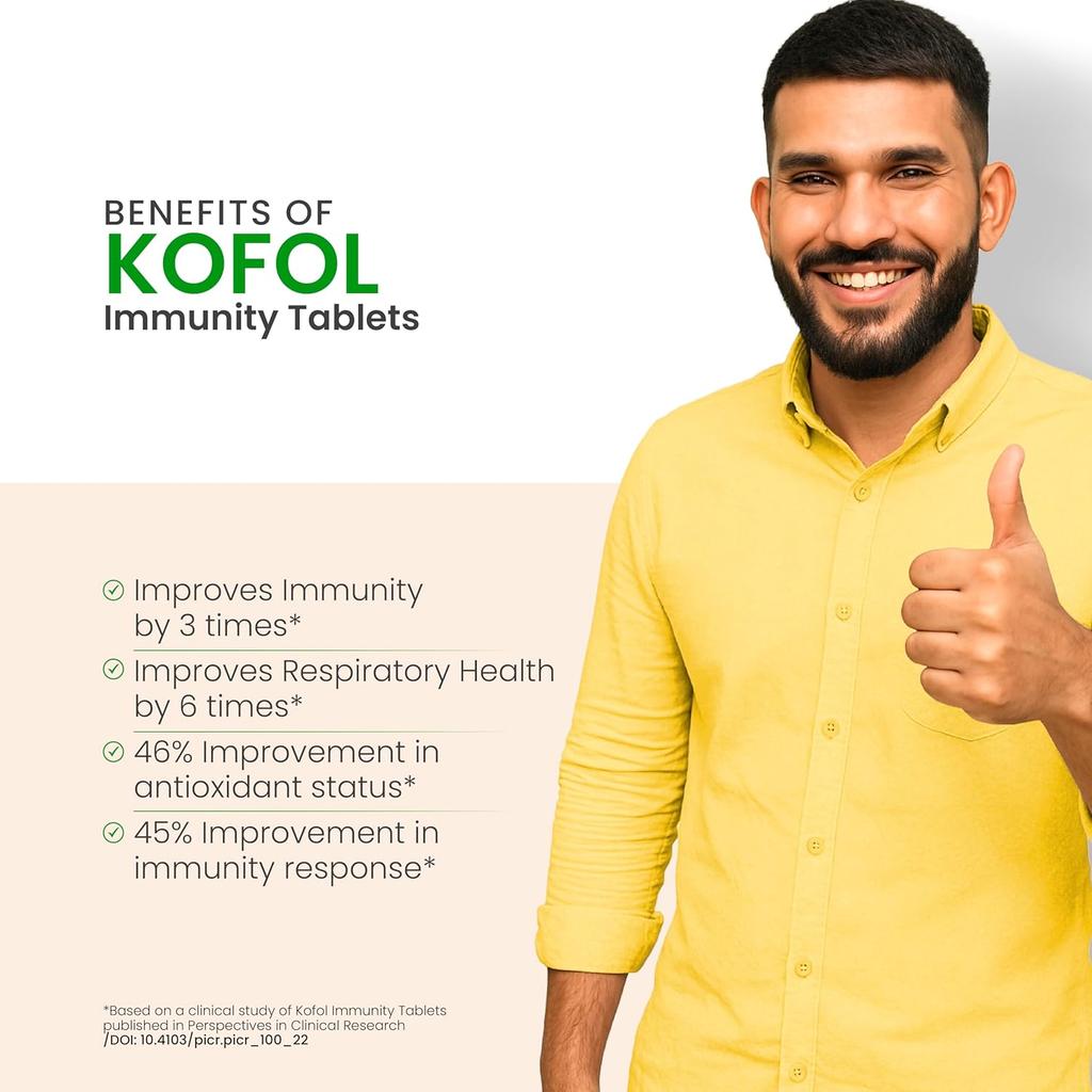 Vedistry Kofol Ayurvedic Immunity Tablets 60 Tablets Pack for Family Health Energy and Respiratory Support
