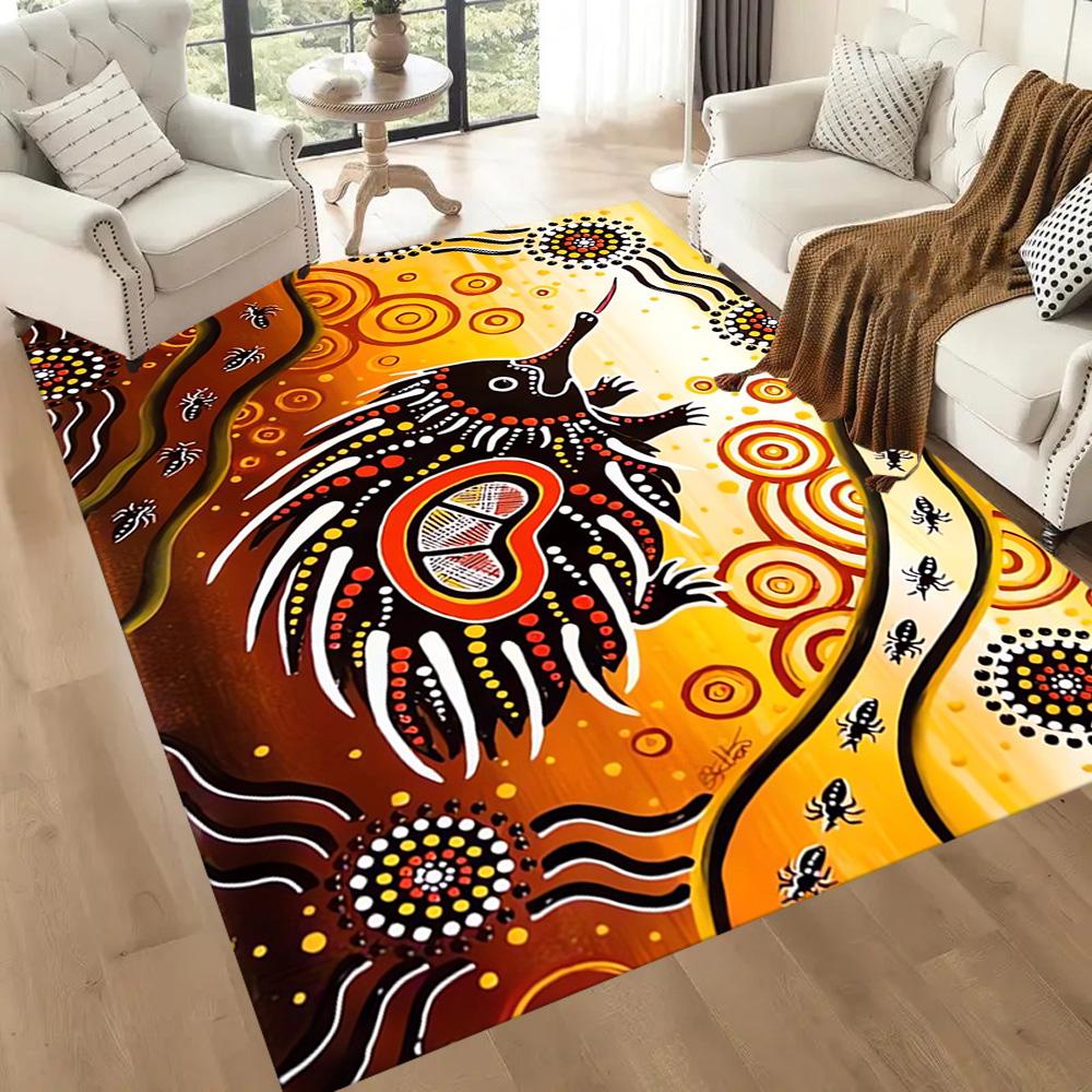 Tappetini da Pavimento con Animali dell'Arte Aborigena per Soggiorno, Camera da Letto e Decorazione della Stanza Sono Adatti per Regali.
