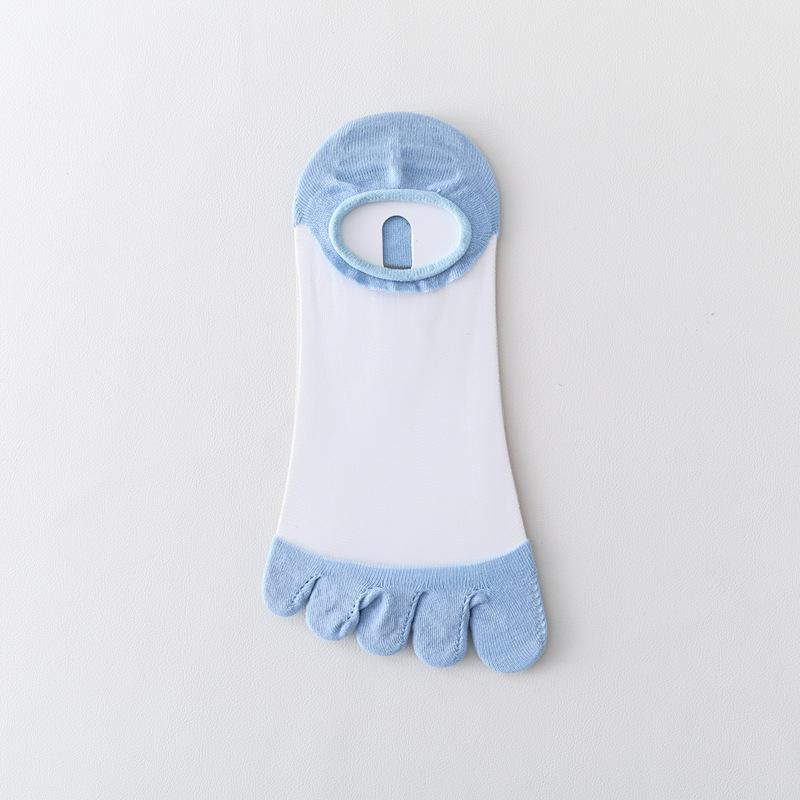 Five-Finger Socks Women'S Stockings Spring And Summer Thin Cotton Sweat-Absorbing Anti-Take-Off Socks Invisible Socks Shallow Mouth Boneless Toe Socks