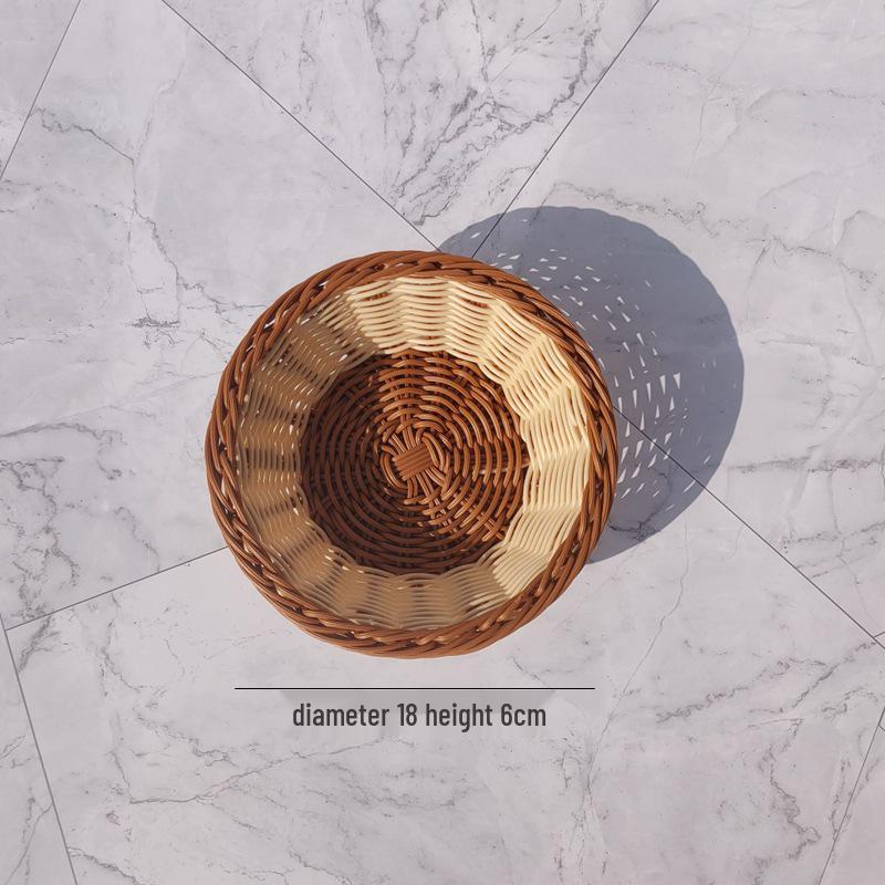 Creative Round Handwoven Rattan-Style Basket for Snacks & Dried Fruit