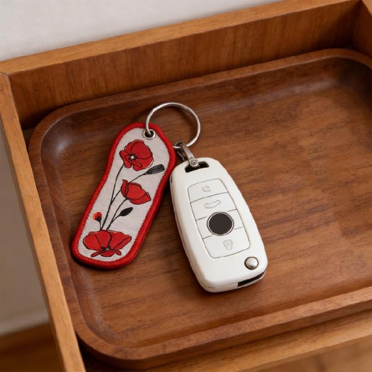 Lovely Embroidery Flower Key Holder Practical Decorative Item Wallet Keychain Pendant Charm For Travel And School