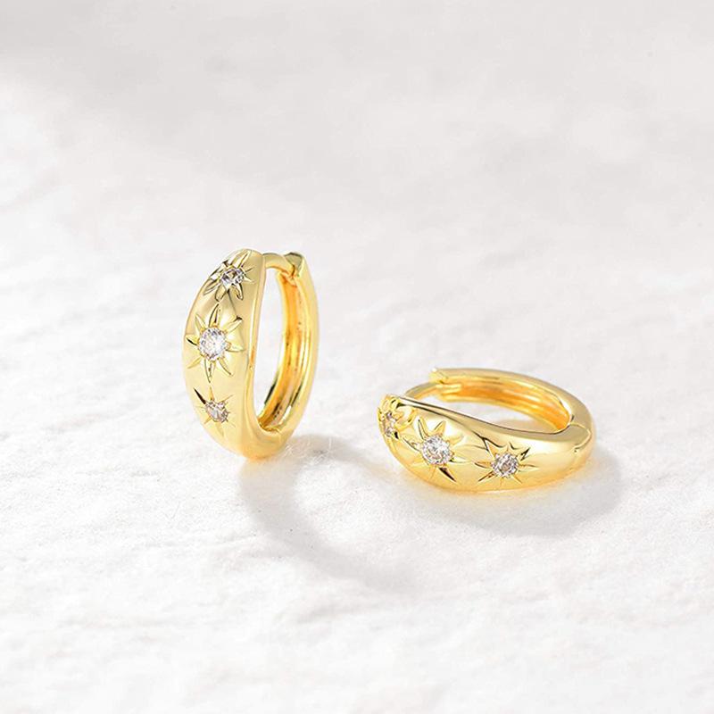 Kolczyki Star Micro-Set, Kolczyki z personalizowanym wzorem, Metalowe kolczyki w stylu francuskim