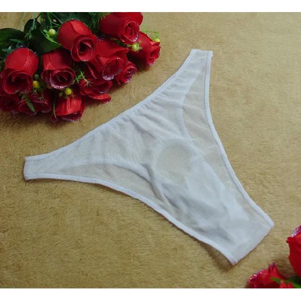Sexy Underwear Men Passion T-back Perspective Gauze Hole Underpant Sexy Lingerie Men Underwear Solid Sexy Lingerie