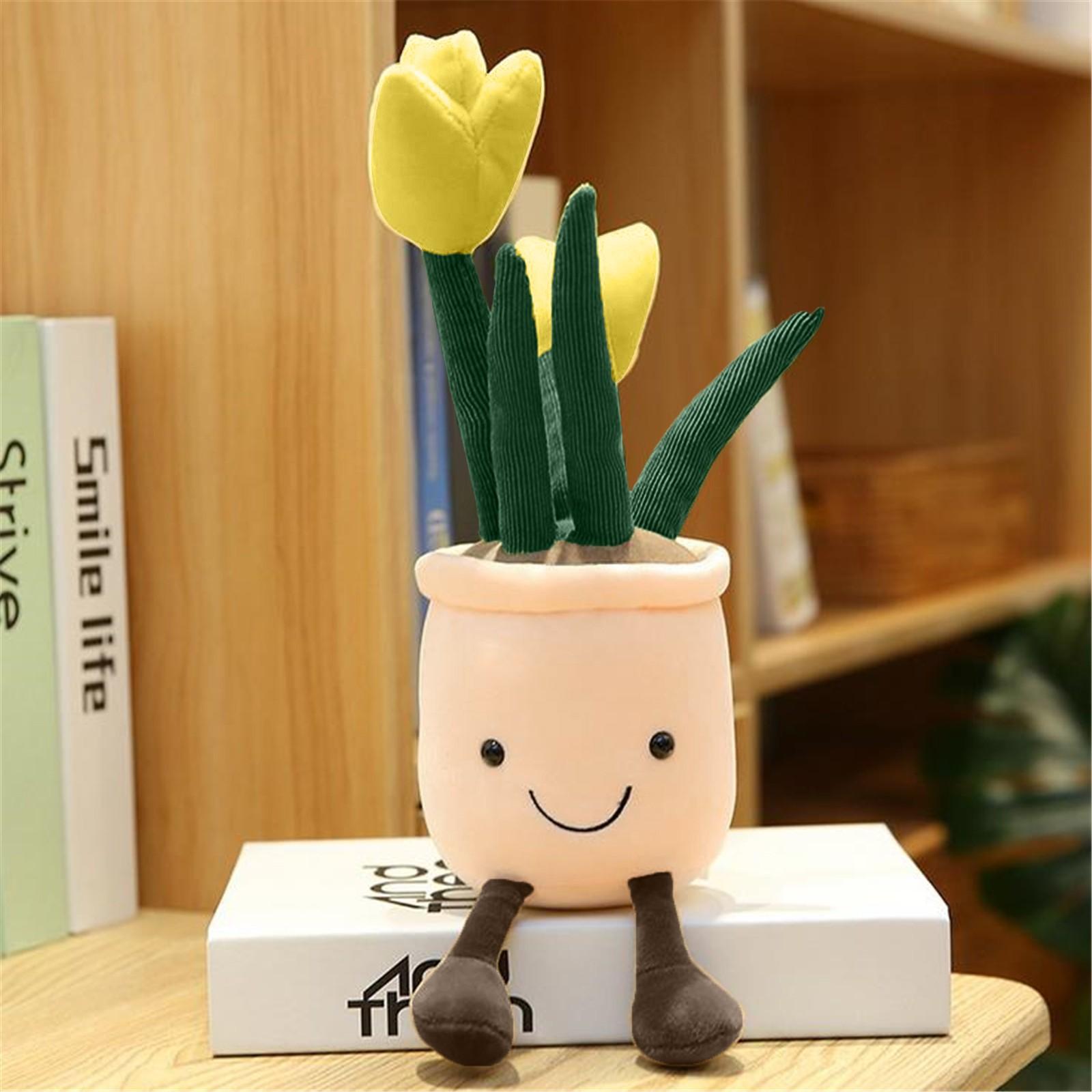 

Цветочная плюшевая игрушка-кукла, имитация растения, кукла, домашнее украшение One Size жёлтый