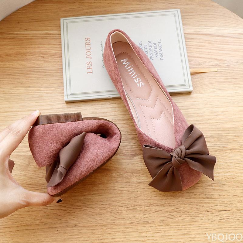 Fashion Spring summer new butterfly bow sweet  comfortable shallow mouth single shoe versatile for elegant simple round toe flat shoes