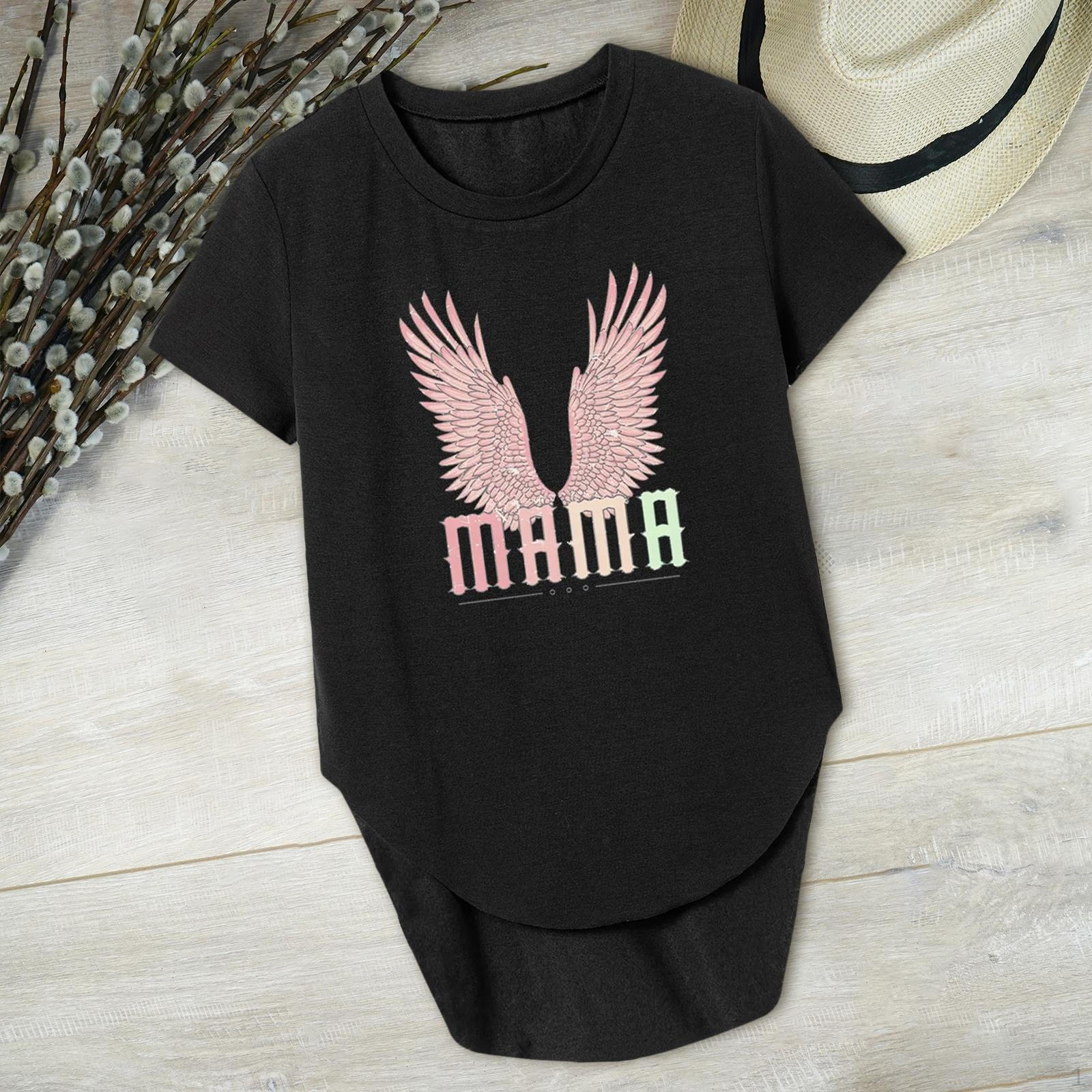 

Футболка «Мама», повседневный топ с короткими рукавами, модная женская летняя одежда, блузка с круглым вырезом, удобная