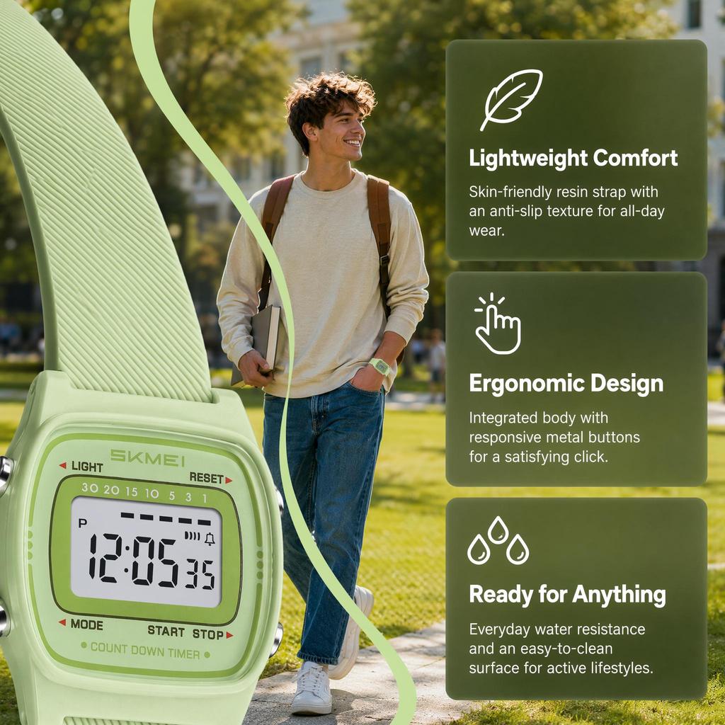 Unisex Digitaluhr SKMEI Retro Mint Schul 2540