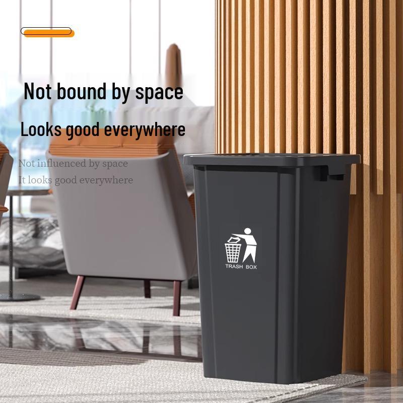 Square Extra Large Trash Can - Durable, Lidless Design for Commercial, Kitchen, or Outdoor Use