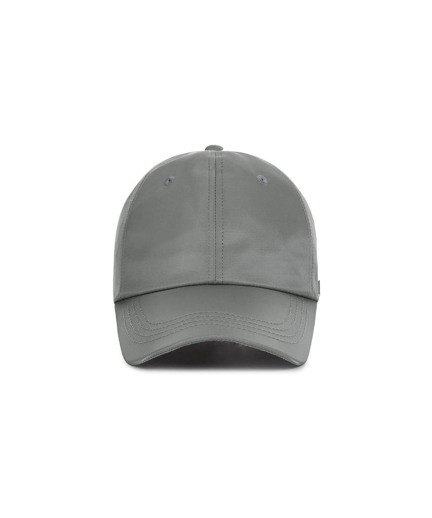 Bajal Studded Logo Oversized Poly Ball Cap Gray