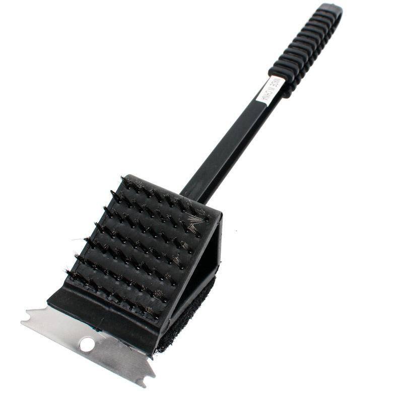 In 1 3 Barbecue Bbq Oven Grill Bristles Cleaning Stiff Brush Scraper Cleaner