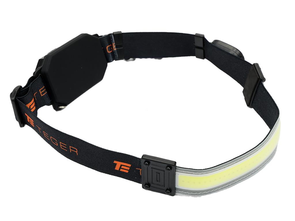Headlamp, Strip Soft Led Cob 450Lm With Rear Red Function USB Rechargeable, Teger