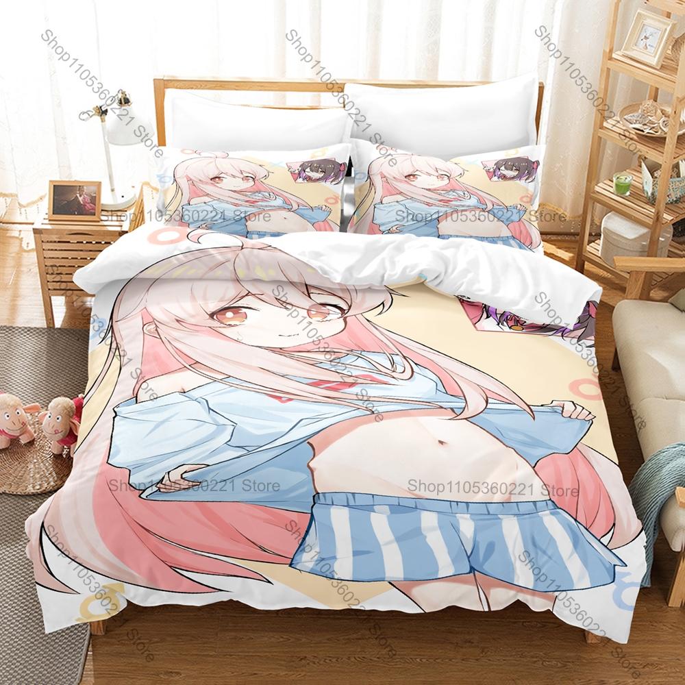 Anime Onimai Bedding Set 3 Piece Duvet Cover Set Cute Girls Printed Bed Linen For Bedroom Decor Fans Gift