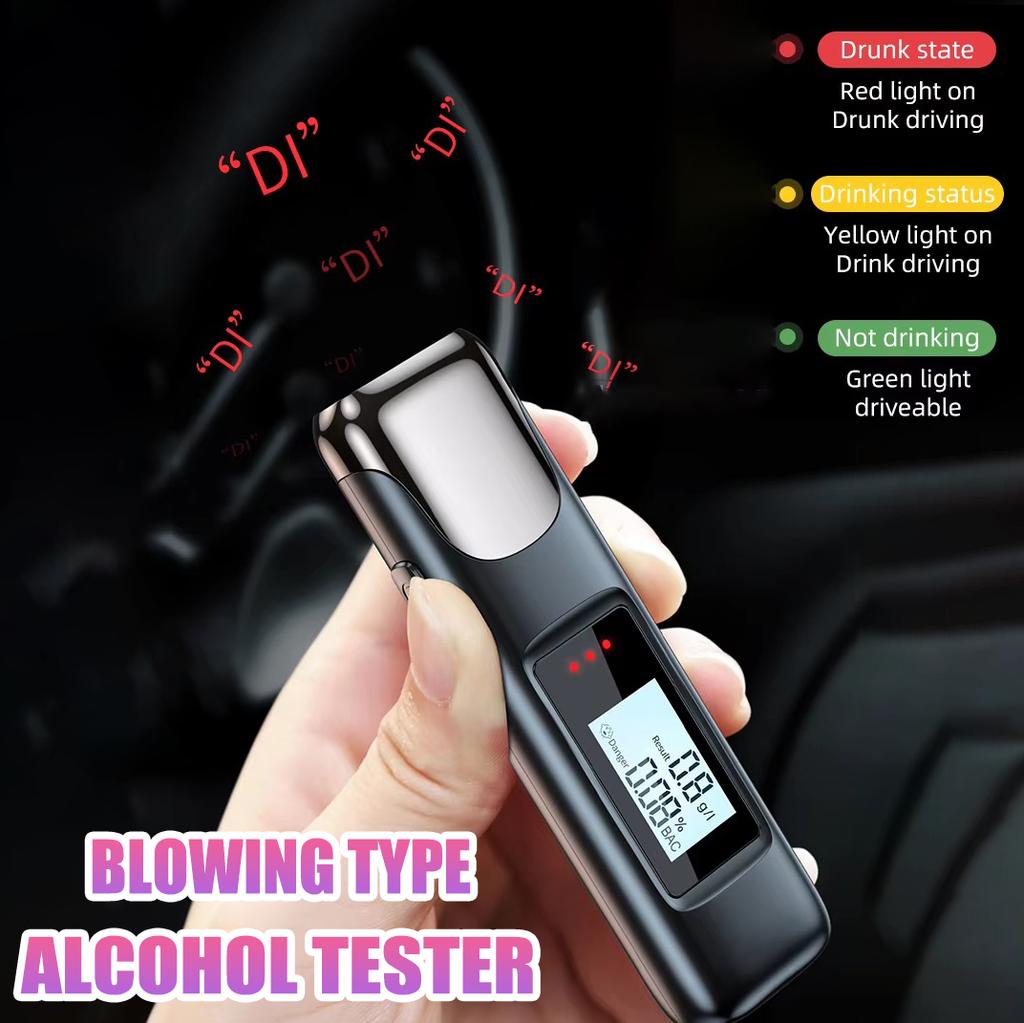 LED High Precision Alcohol Tester Drunk Alarm Reminder Breath Non-contact Professional Breathalyzer Alcohol Meter Analyzer
