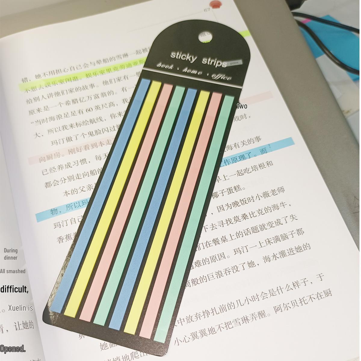 

Reusable Semi-transparent Sticky Notes, Planner Tabs, and Tearable Message Labels 5*140mm*8 sheets