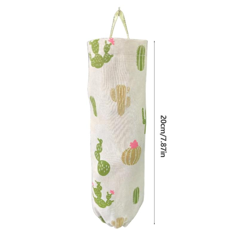 Cotton Linen Wall Hanging Trash Bag Dispenser For Kitchen Bathroom Garage Storage Sturdy And Tear Resistant