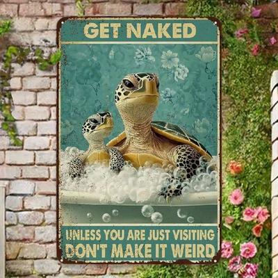 Vintage Metal Wall Art Funny Bathroom Sign Home Decor Gift for Men Cave Living Room 12x8 Inch