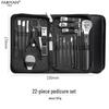 Stainless Steel Manicure Set with Nail Clippers, File, and Tools In Zipper Bag.