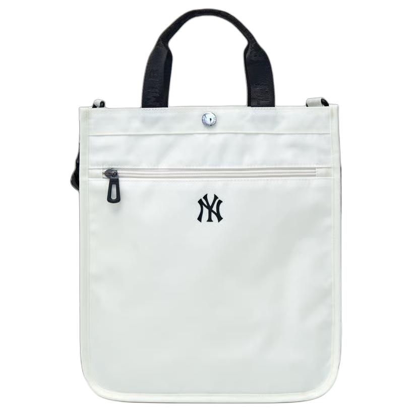 MLB Classic Logo Nylon Shoulder Tote Bag Unisex Bags White 7AUBB016N-50CRS Basic Set (Bag)