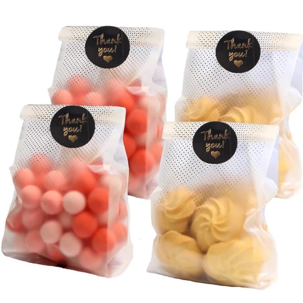 50pcs Plastic Cookie Packaging Bags Transparent Bread Wrapping Bags Cellophane Bags  Bundt Cake