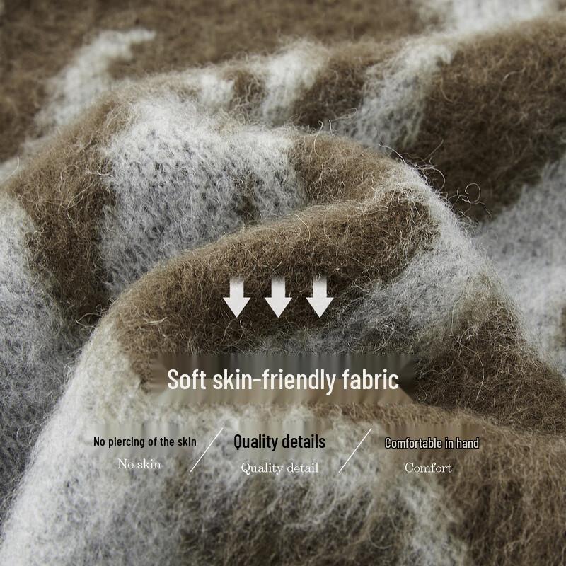 De Mana Women's Retro Tiger Print Color Block Knit Sweater