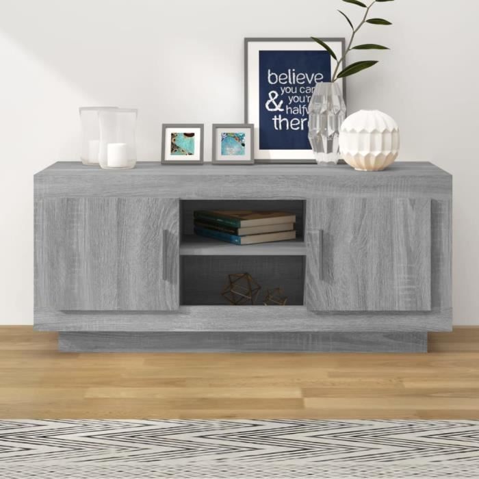 VidaXL TV Stand Sonoma Grey 102x35x45 Cm Engineered Wood 817226