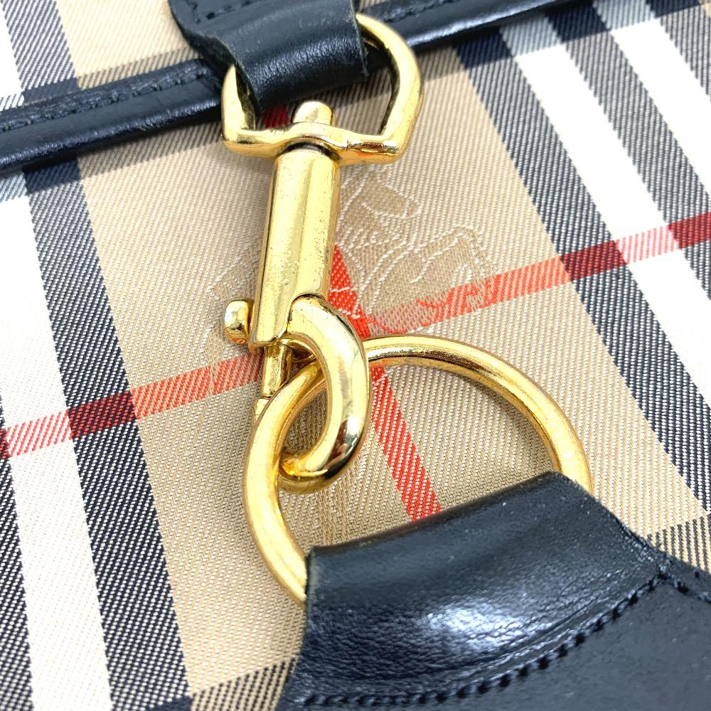 BURBERRY Check Document Pouch Clutch bag Canvas/Leather Beige