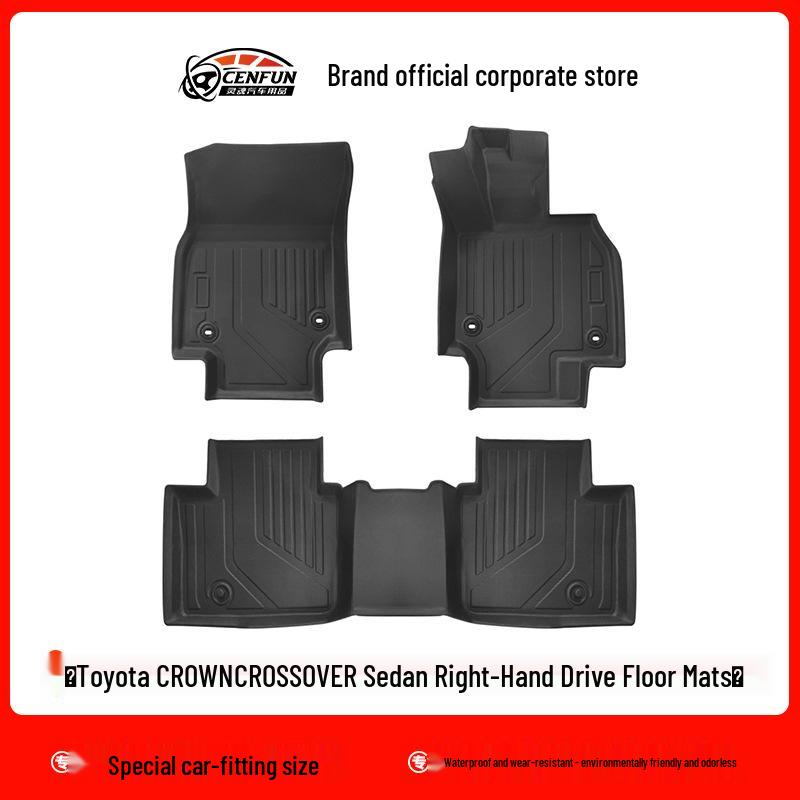 TPE Waterproof Floor & Trunk Mats for Right-Hand Drive Toyota CROWN CROSSOVER Sedan - Wear-Resistant