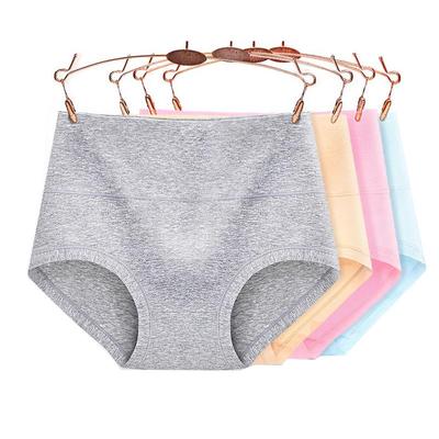 4-delige damesondergoed met hoge taille, katoenen slipje, ademende lingerie, maat M-5XL