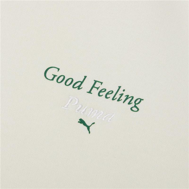 Puma Wellness Club Crew Sweatshirt With Letter Logo Women Tops Milk-White 534397-73