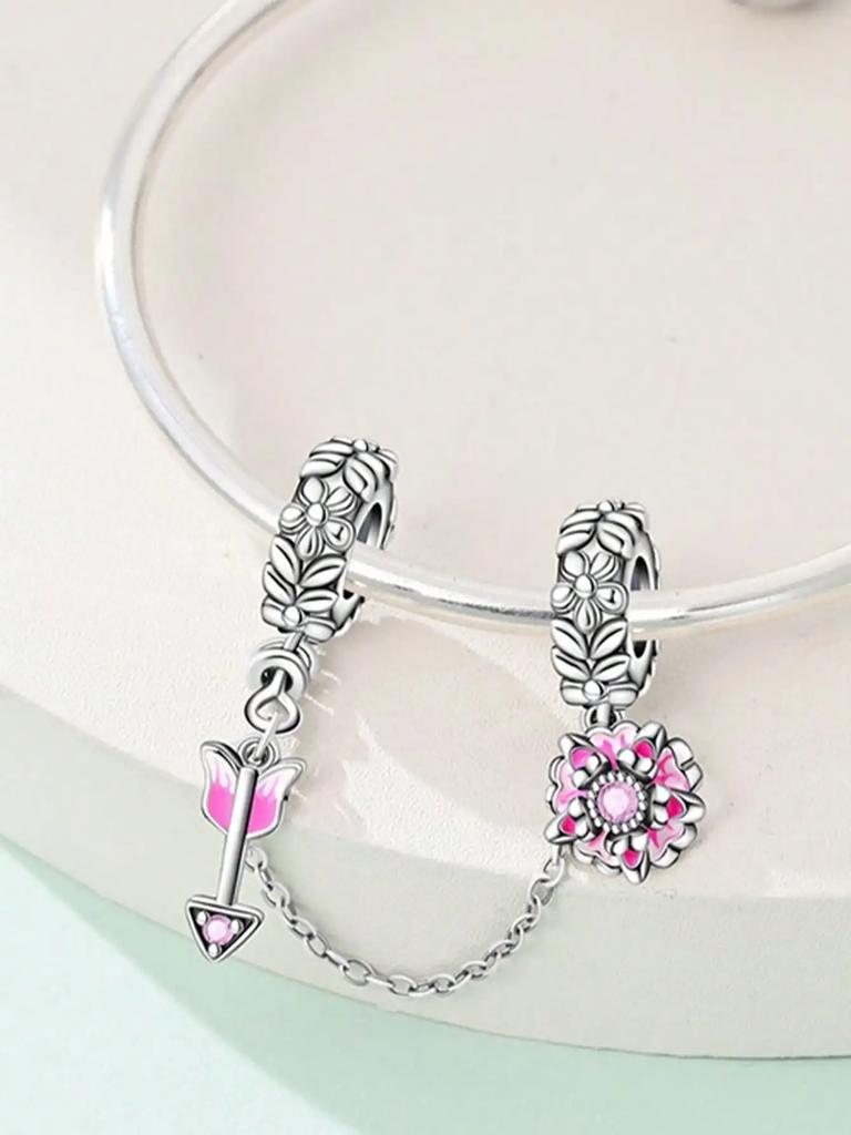 Charms Plata Copper Colors Summer Flower Fruit Safety Chains Beads Pendant For Original Bracelet For Women Diy Jewelry Love Gift