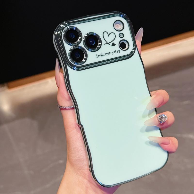 Electroplating Love Design Phone Case for iPhone 17 pro Max 17 Air 16 15 14 plus 13 12 11 pro Max with Lens Shockproof Bumper