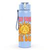 1PC Here Comes The Sun Letter Print 750ml Color Plastic Sports Water Bottle Leakproof Flip Straw Lid Suitable for Sports Office Home Use