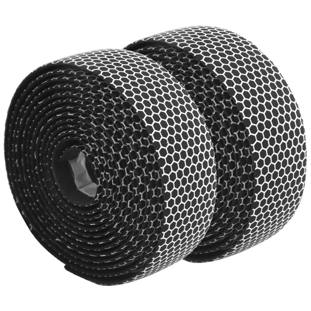 1 Pair Bike Handlebar Tape AntiSlip Elastic Bicycle Bike Cycling Handle Wraps Tape(Black White )