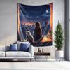 As Night Falls and the City Lights Twinkle  Decorative Hanging Tapestries