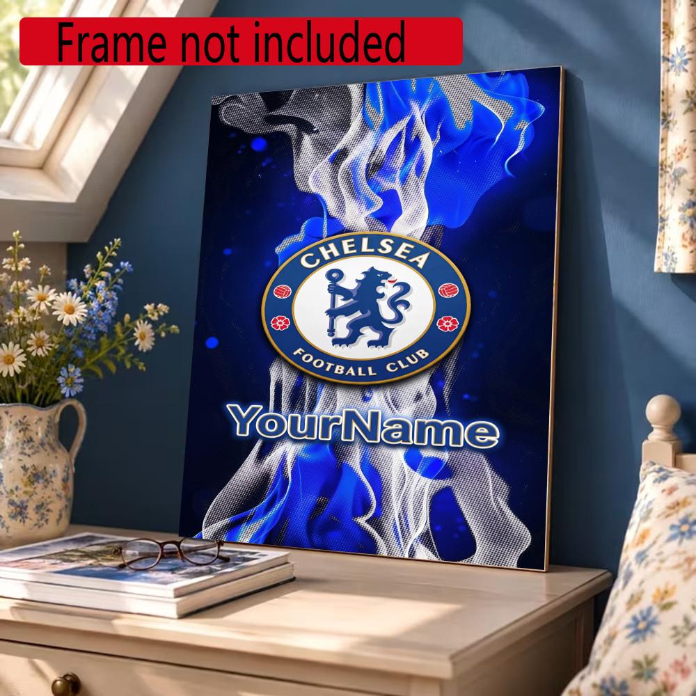 Chelsea Fc Personalized Text Diamond Painting Round Diamond Mosaic Rhinestones Diamond Embroidery Craft Kit Wall Decor Without Frame