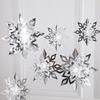 6Pcs Christmas Snowflake Ornaments 3D Large Iridescent Paper Snowflakes Hanging Decoration for Winter Wonderland Christmas Party Holiday New Year Home