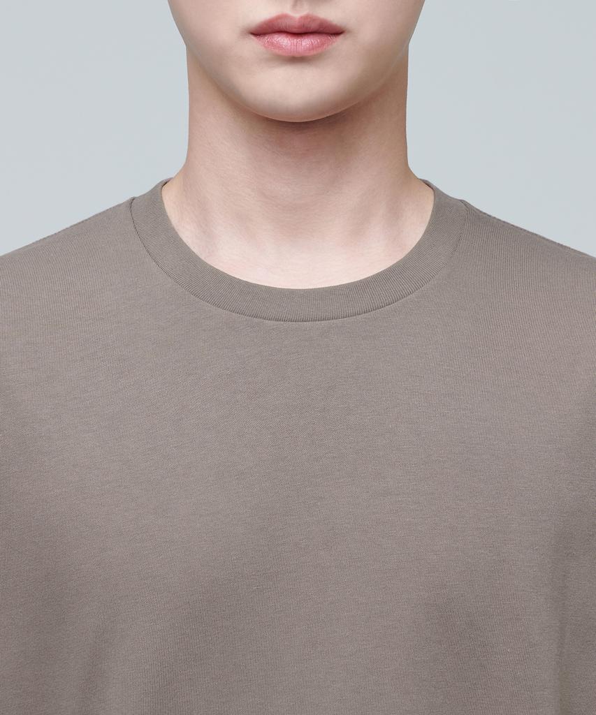 MUSINSA STANDARD Layered Crew Neck Long Sleeve T-Shirt_Long Length [Cocoa]