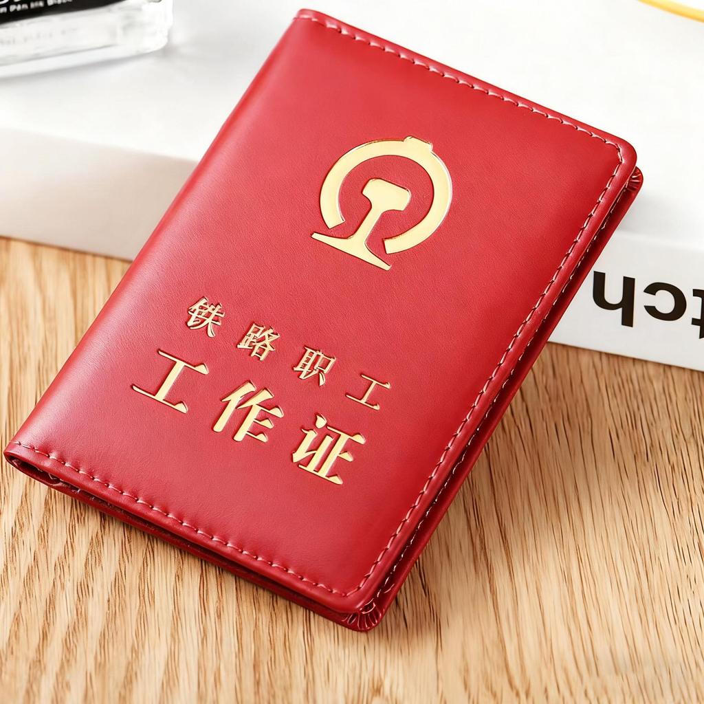 Railway Employee PU Leather ID Card Holder - Durable and Convenient Commuter Pass Case