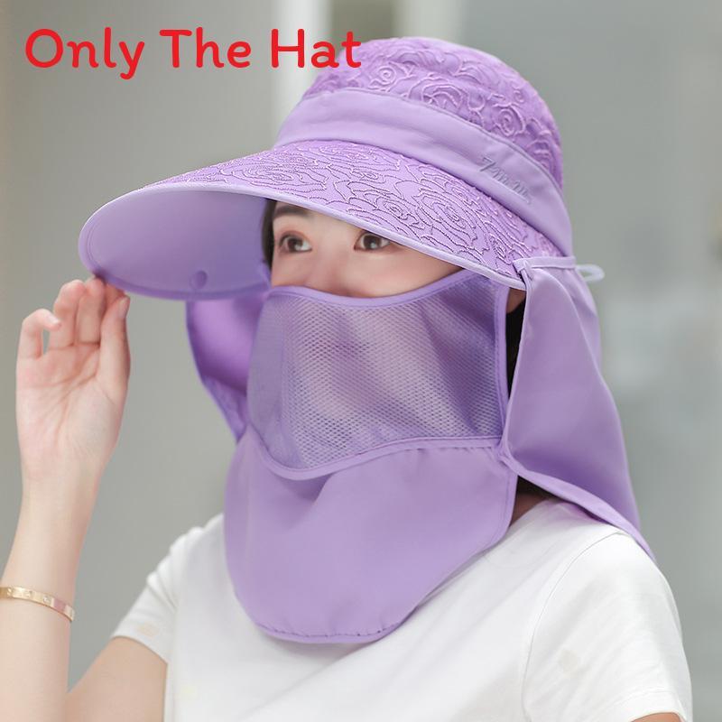 Sun Protection Cap For Women With Large Brim And Detachable Top For Summer Outdoor Activities