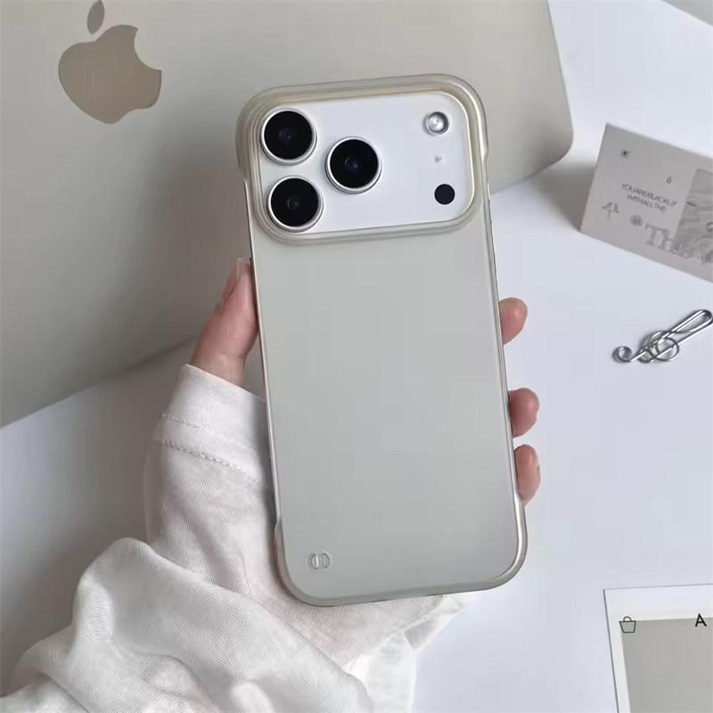 Ultra-Thin Frameless Case For iPhone 17 Air 16 15 14 13 12  Pro Max Plus 17Pro Glossy Hard Matte Slim Breathable Funda Coque