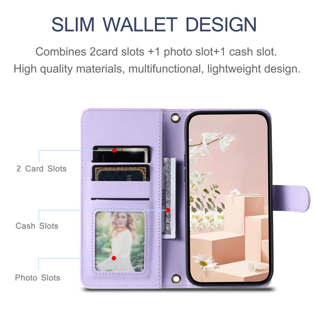 For Samsung Galaxy A55 5G Case Wallet PU Leather Phone Cover with Crossbody Strap