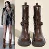 Women's Brown High-Top Over-the-Knee Riding Boots for Autumn/Winter 2025