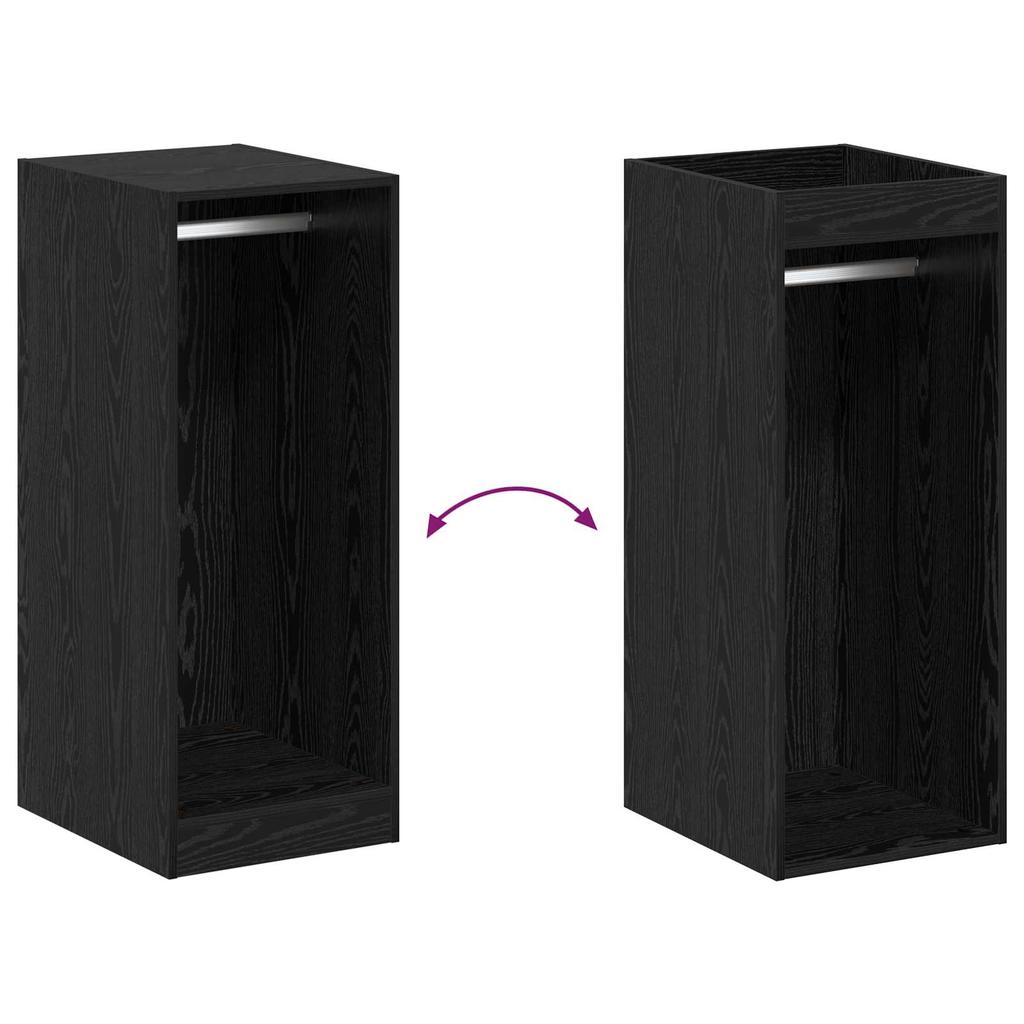 Wardrobe with Shelf Black Oak Effect 41 x 48 x 102 cm