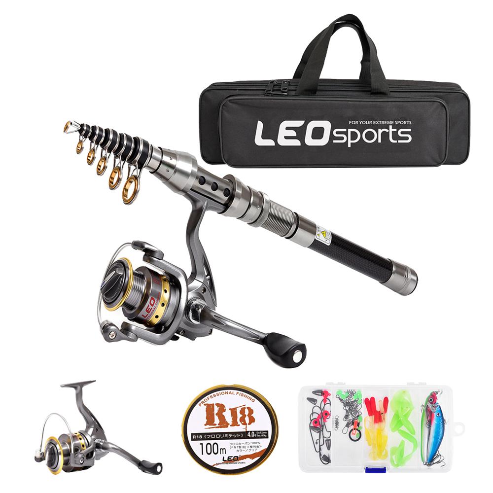 telescopic fishing rod and reel combo full kit