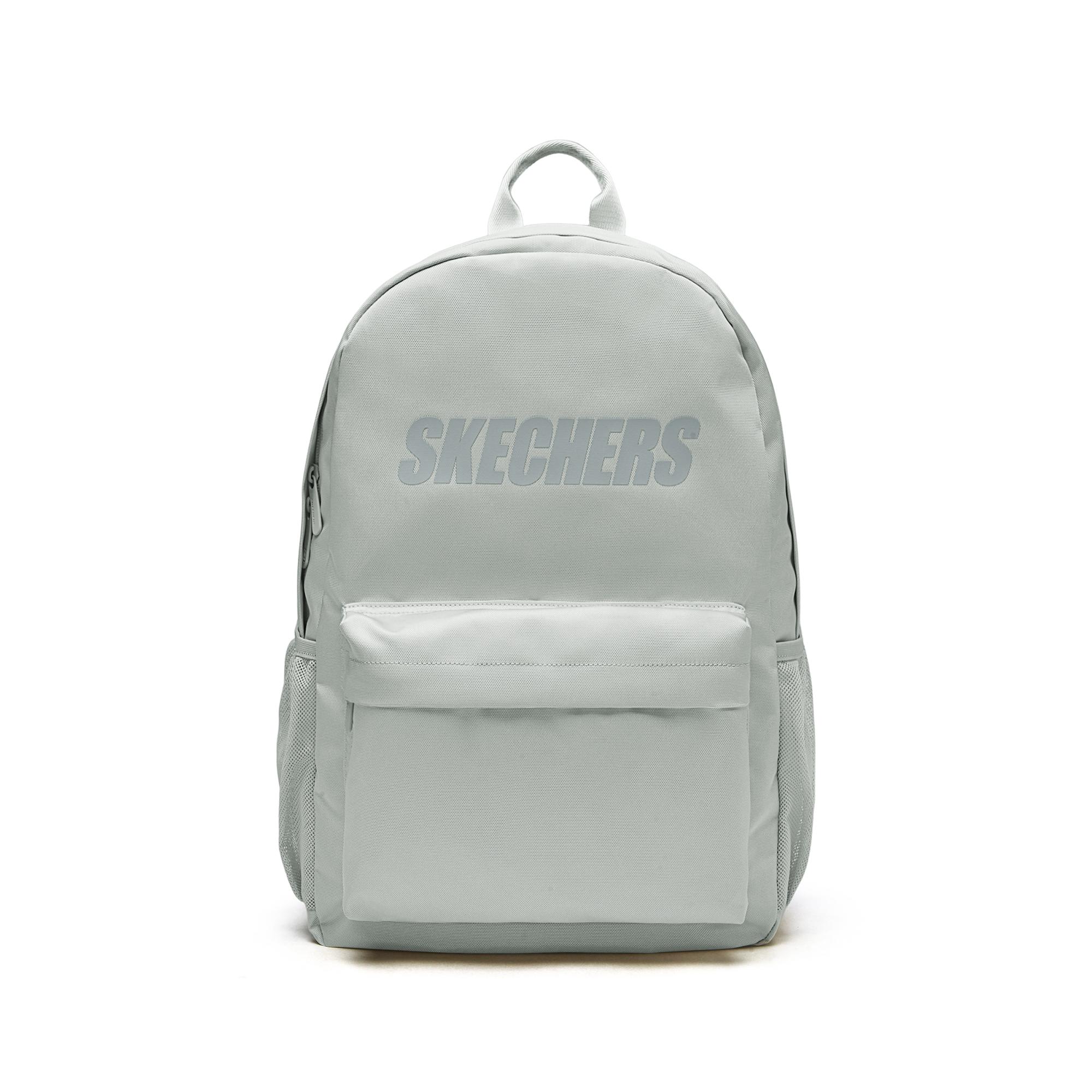 Skechers 18L Brand Logo Zipper Closure Fabric Backpack Unisex Backpack Moon-Gray L324U163-00MV Lunar Gray