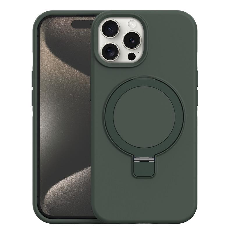 Applicable to iPhone16promax liquid silicone mobile phone case large hole Apple 15 all-inclusive anti-drop solid color mobile phone case