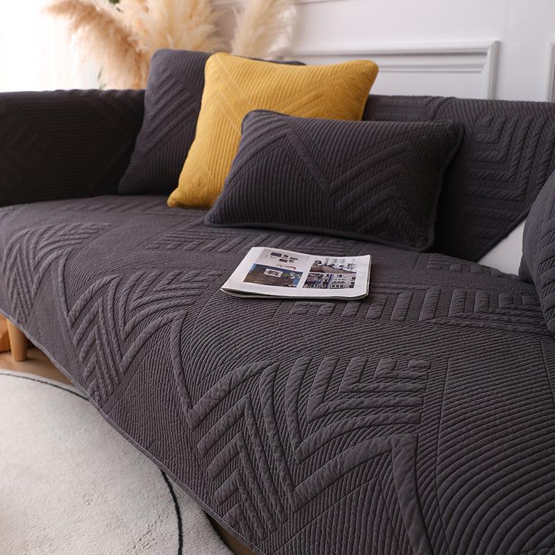 Pure Cotton Sofa Cushion Four Seasons Universal Non-Slip Simple Modern Cotton Fabric Seat Cover Cover All-Inclusive Universal Cover Towel